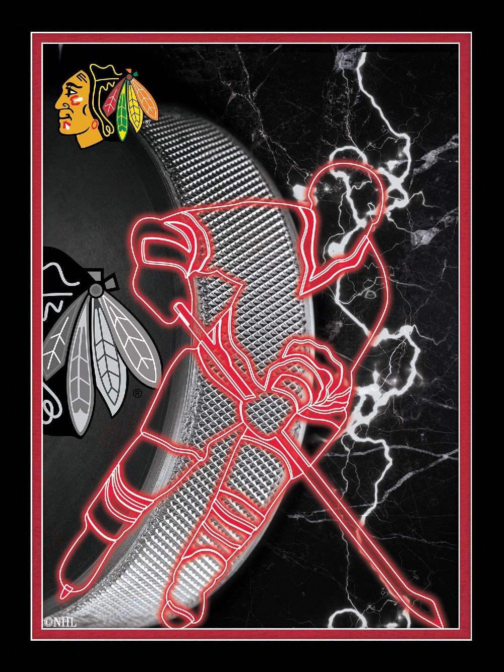 fan creations Chicago Blackhawks Neon Player 12x16
