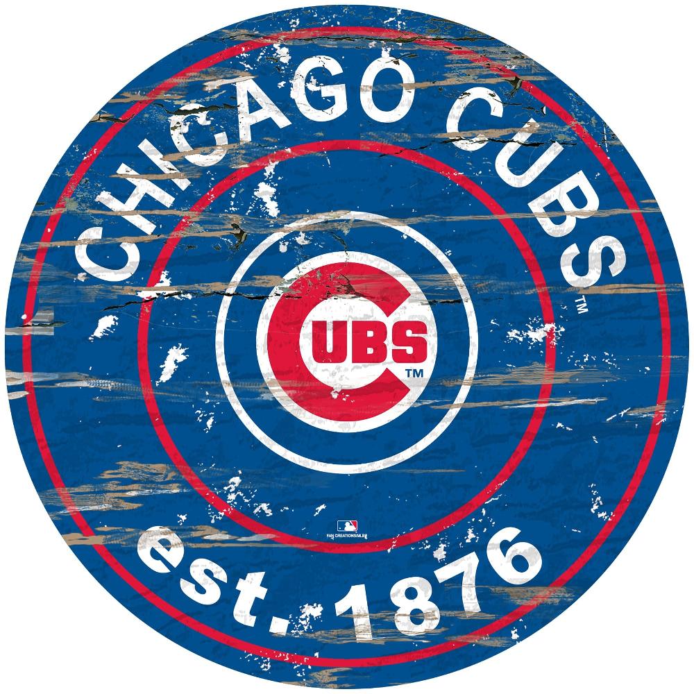 fan creations Chicago Cubs Distressed 24" Circle