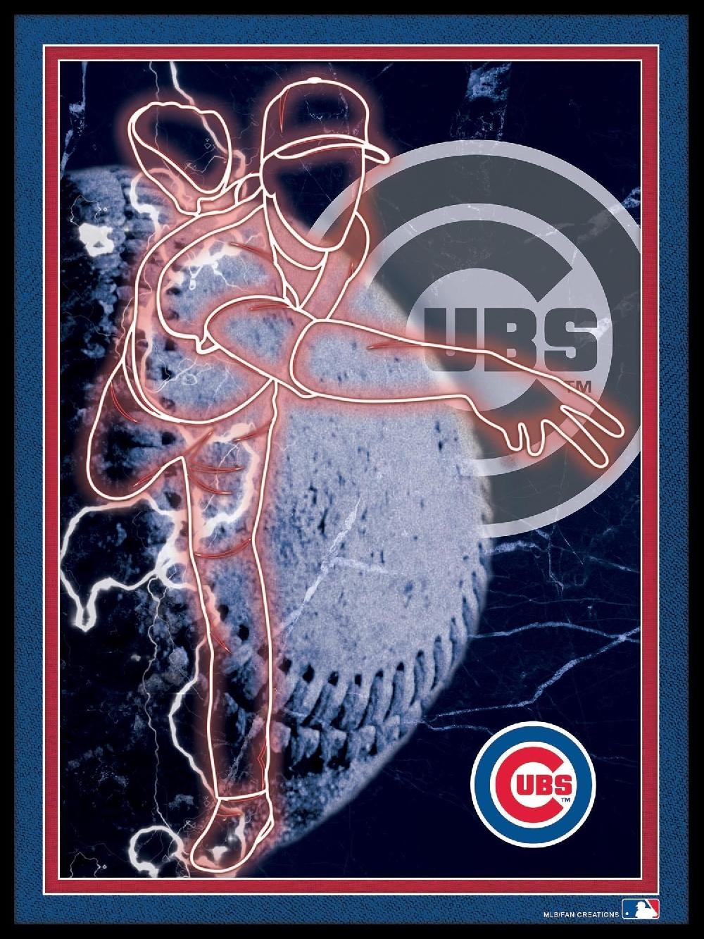 fan creations Chicago Cubs Neon Player 12x16