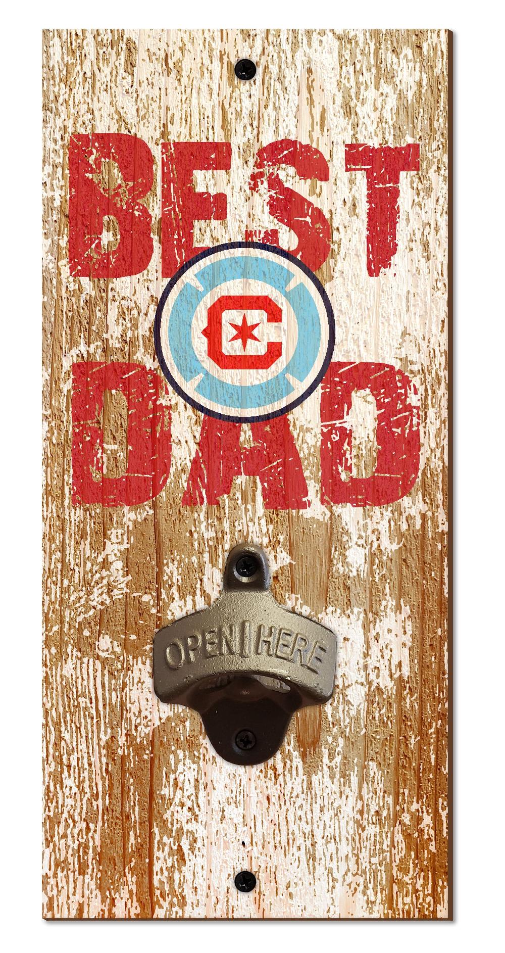 fan creations Chicago Fire Best Dad Bottle Opener