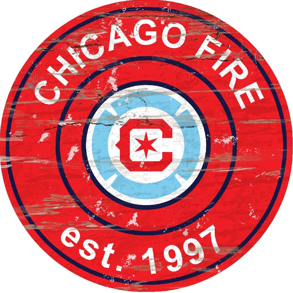 fan creations Chicago Fire Distressed 24" Circle
