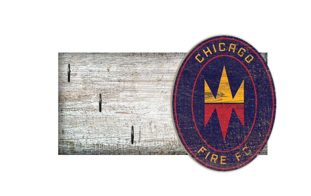 fan creations Chicago Fire Key Holder 6x12