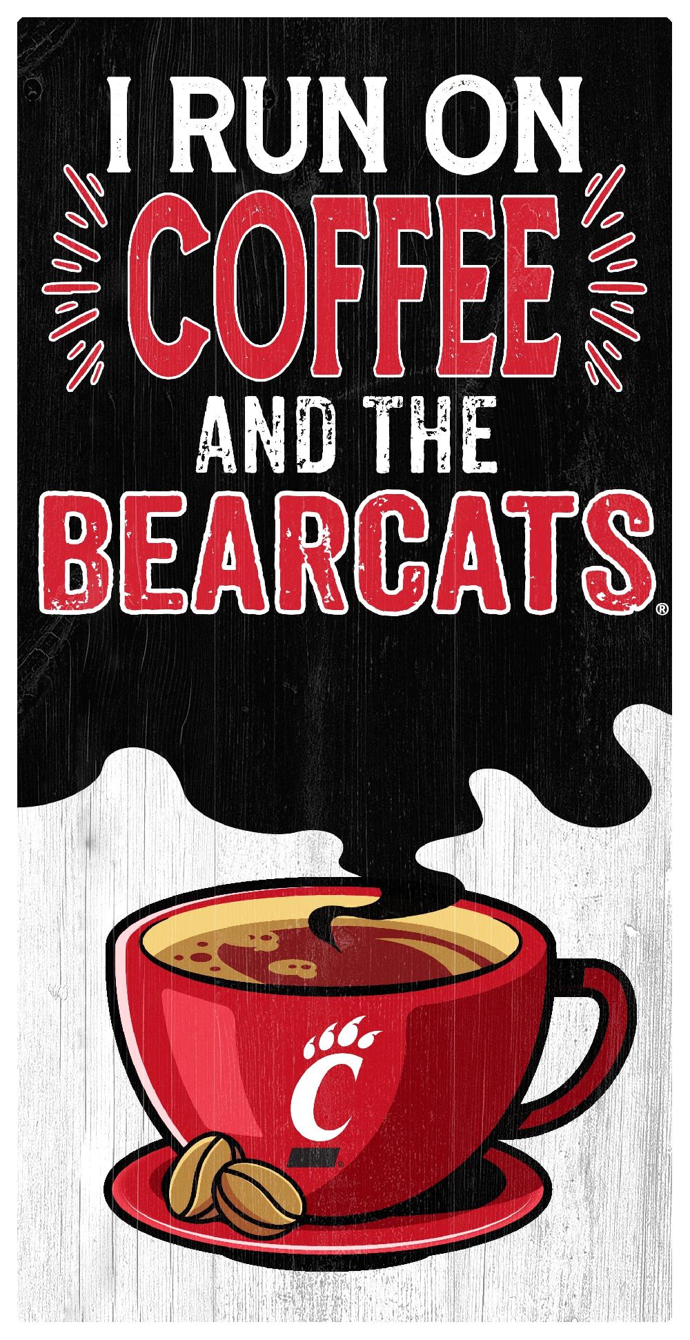 fan creations Cincinnati I Run On Coffee 6x12
