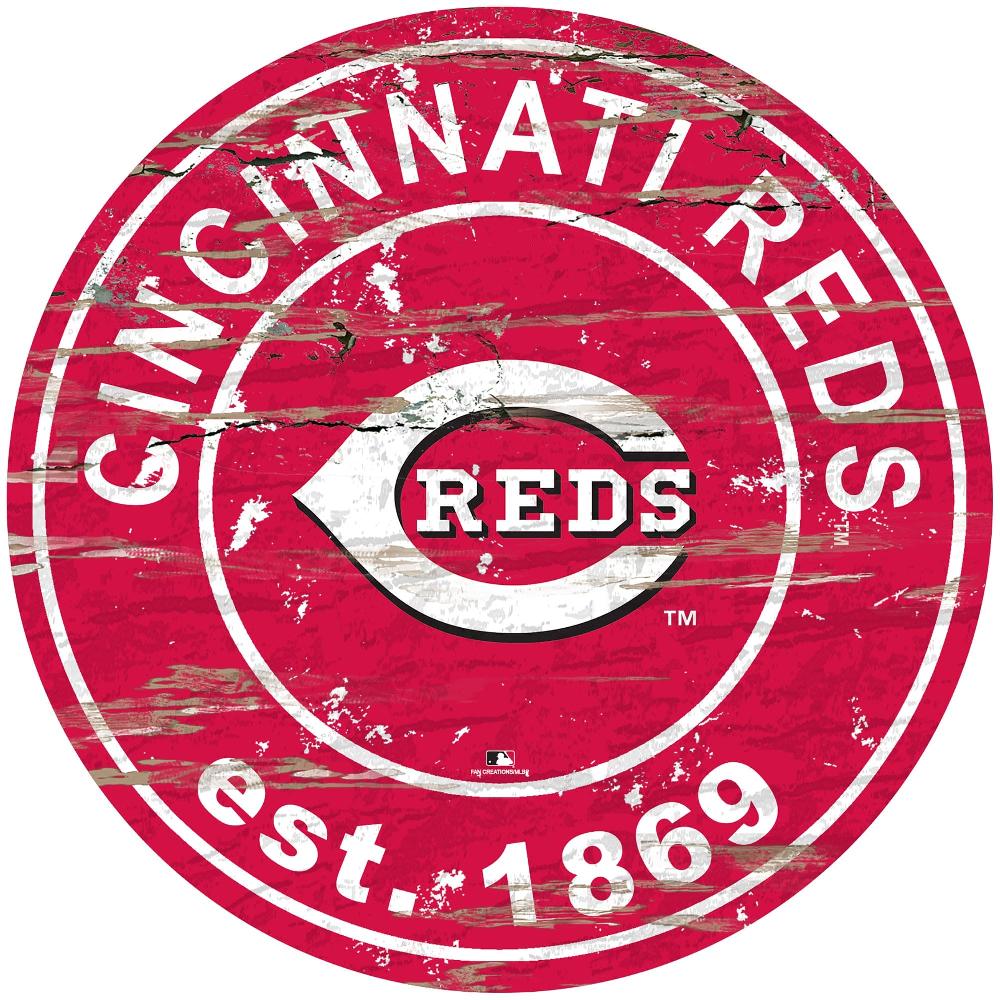 fan creations Cincinnati Reds Distressed 24" Circle