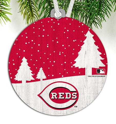 fan creations Cincinnati Reds Snow Scene Ornament