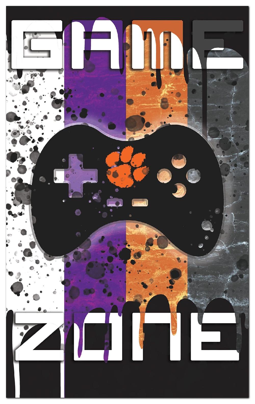fan creations Clemson Color Grunge Game Zone 11x19