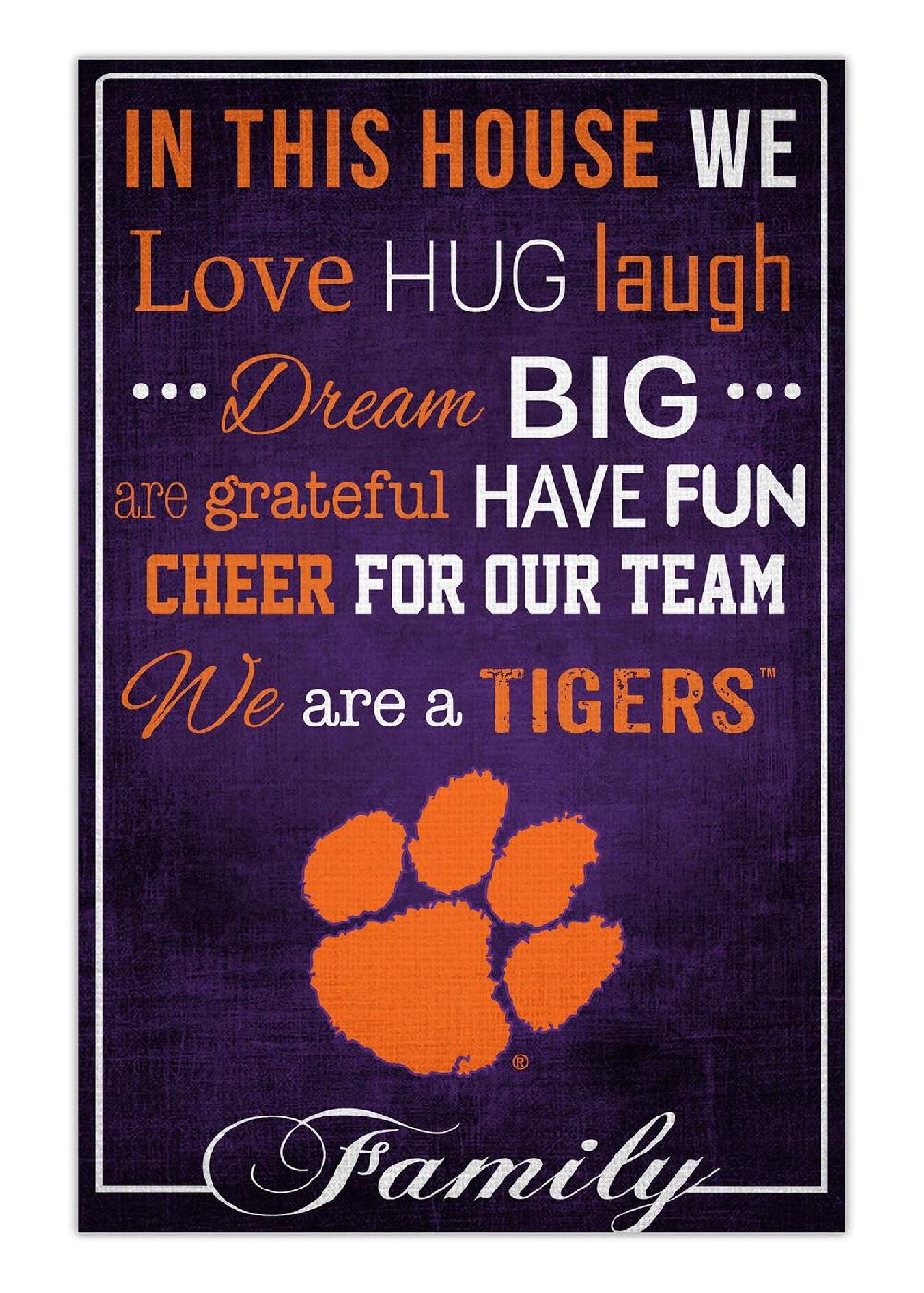 fan creations Clemson In This House 17x26