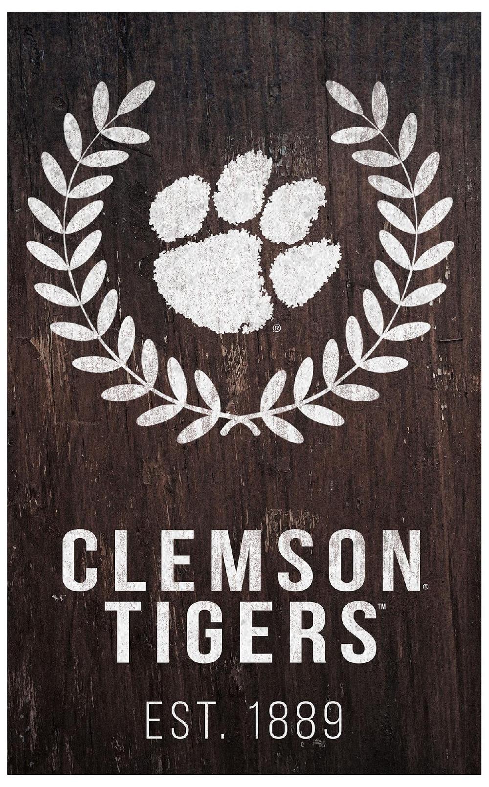 fan creations Clemson Laurel Wreath 11x19 Framed