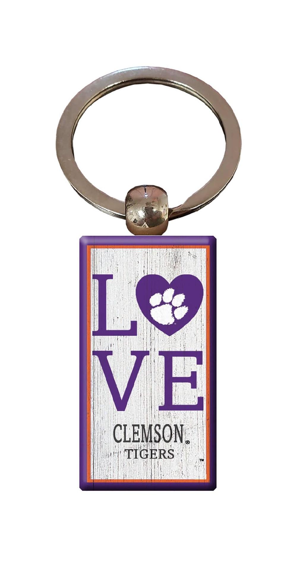 fan creations Clemson Love Keychain