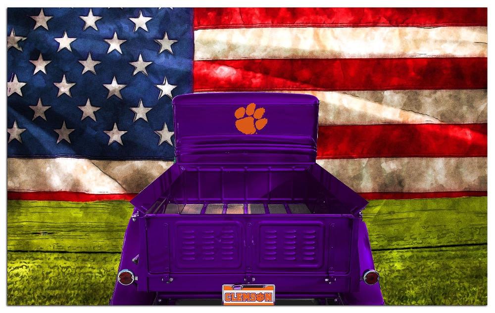 fan creations Clemson Patriotic Retro Truck 11x19