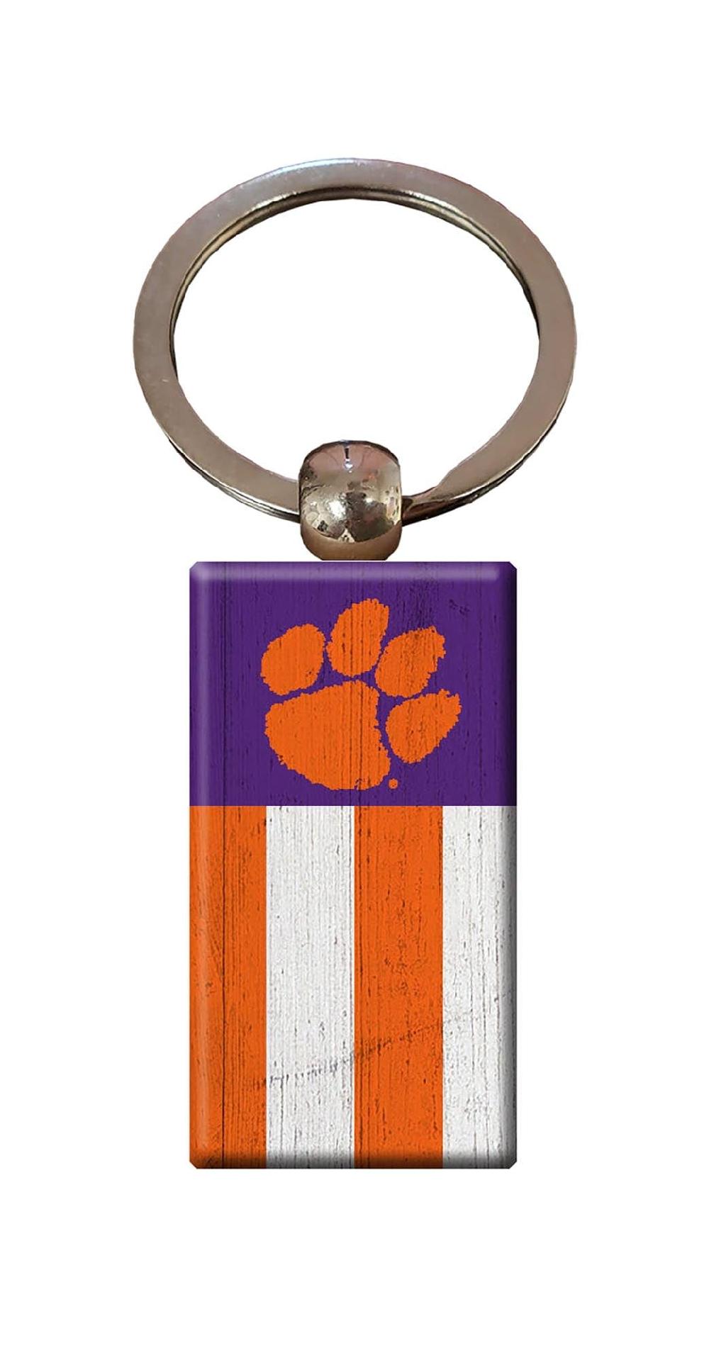 Fan Creations Clemson Rectangle Flag Keychain