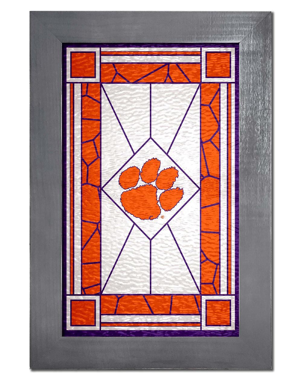 fan creations Clemson Stained Glass 11x19