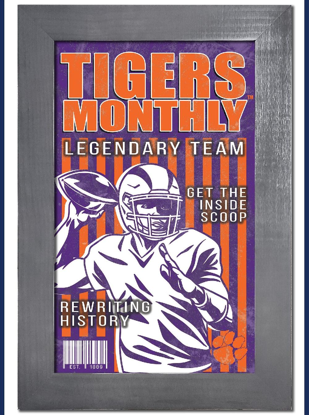 fan creations Clemson Team Monthly Frame 11x19