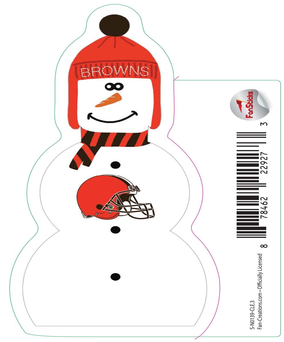 fan creations Cleveland Browns 3in Decal Snowman
