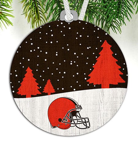 fan creations Cleveland Browns Snow Scene Ornament