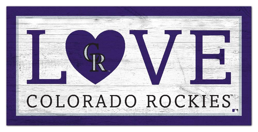 fan creations Colorado Rockies Love 6x12 Sign