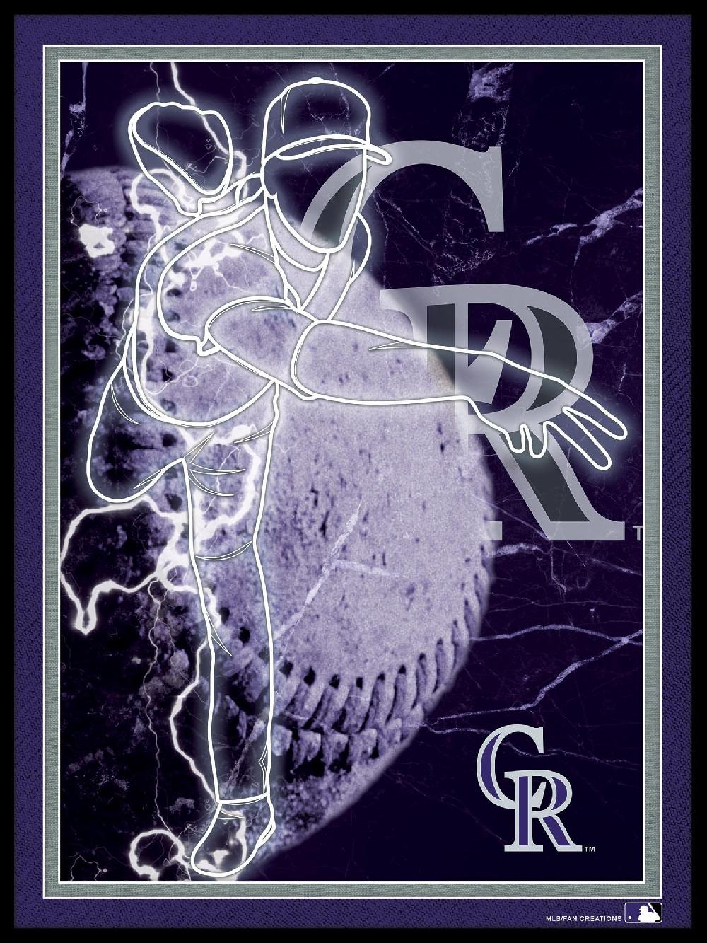 fan creations Colorado Rockies Neon Player 12x16