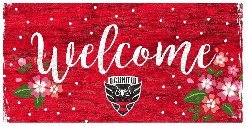 fan creations D.C. United Welcome Floral 6x12 Sign