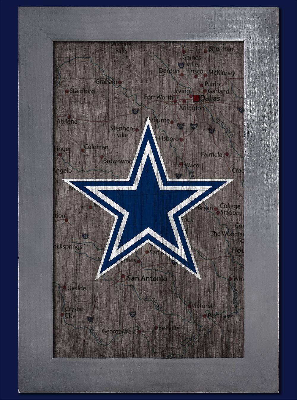 Fan Creations Dallas Cowboys City Map 11x19 Framed