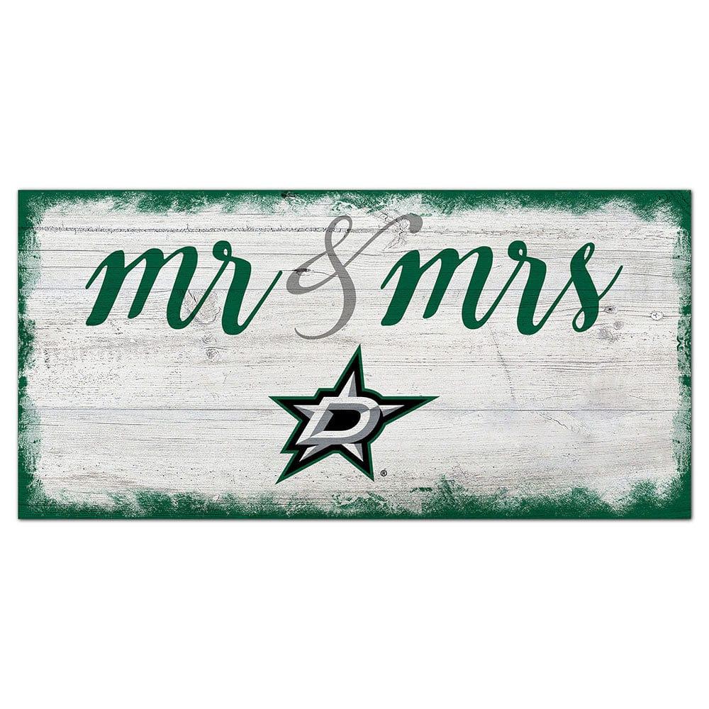 fan creations Dallas Stars Script Mr & Mrs 6x12 Sign