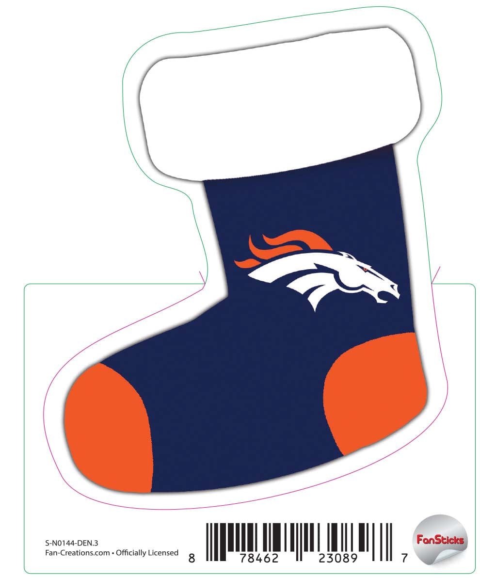 fan creations Denver Broncos 3in Decal Stocking