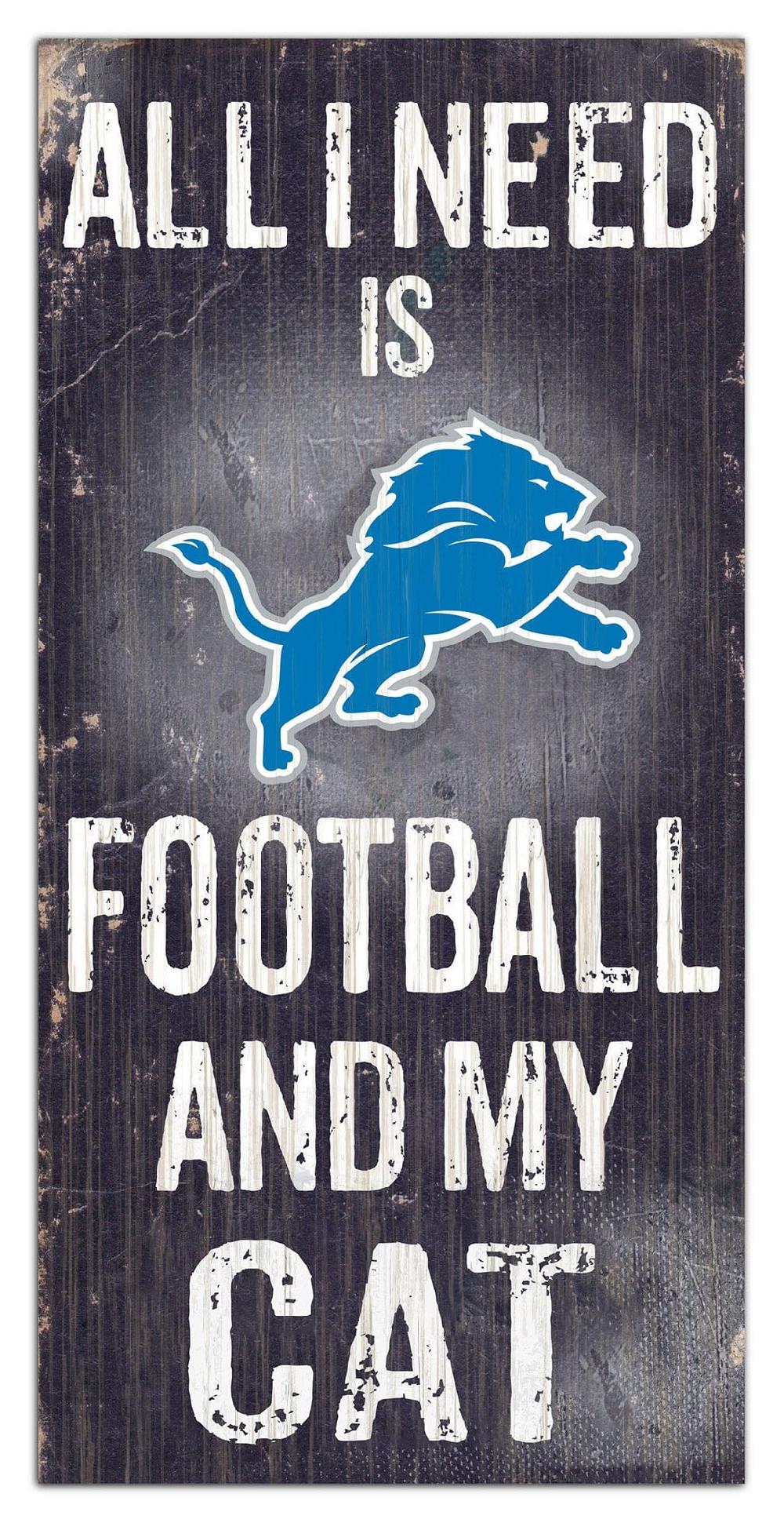 fan creations Detroit Lions My Cat 6x12 Sign