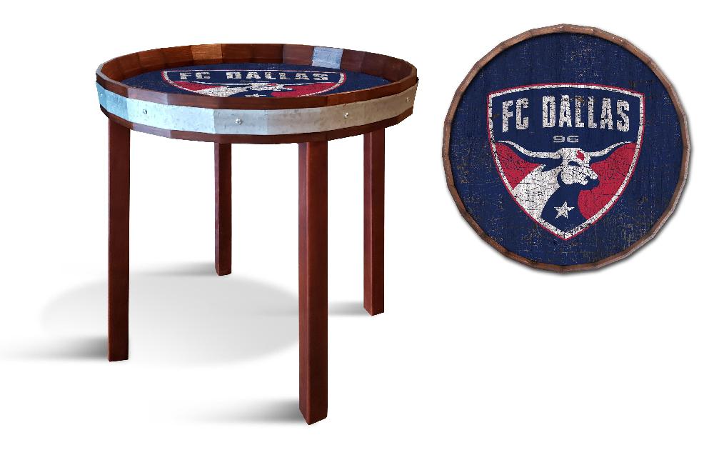 fan creations FC Dallas Barrel Top Side Table
