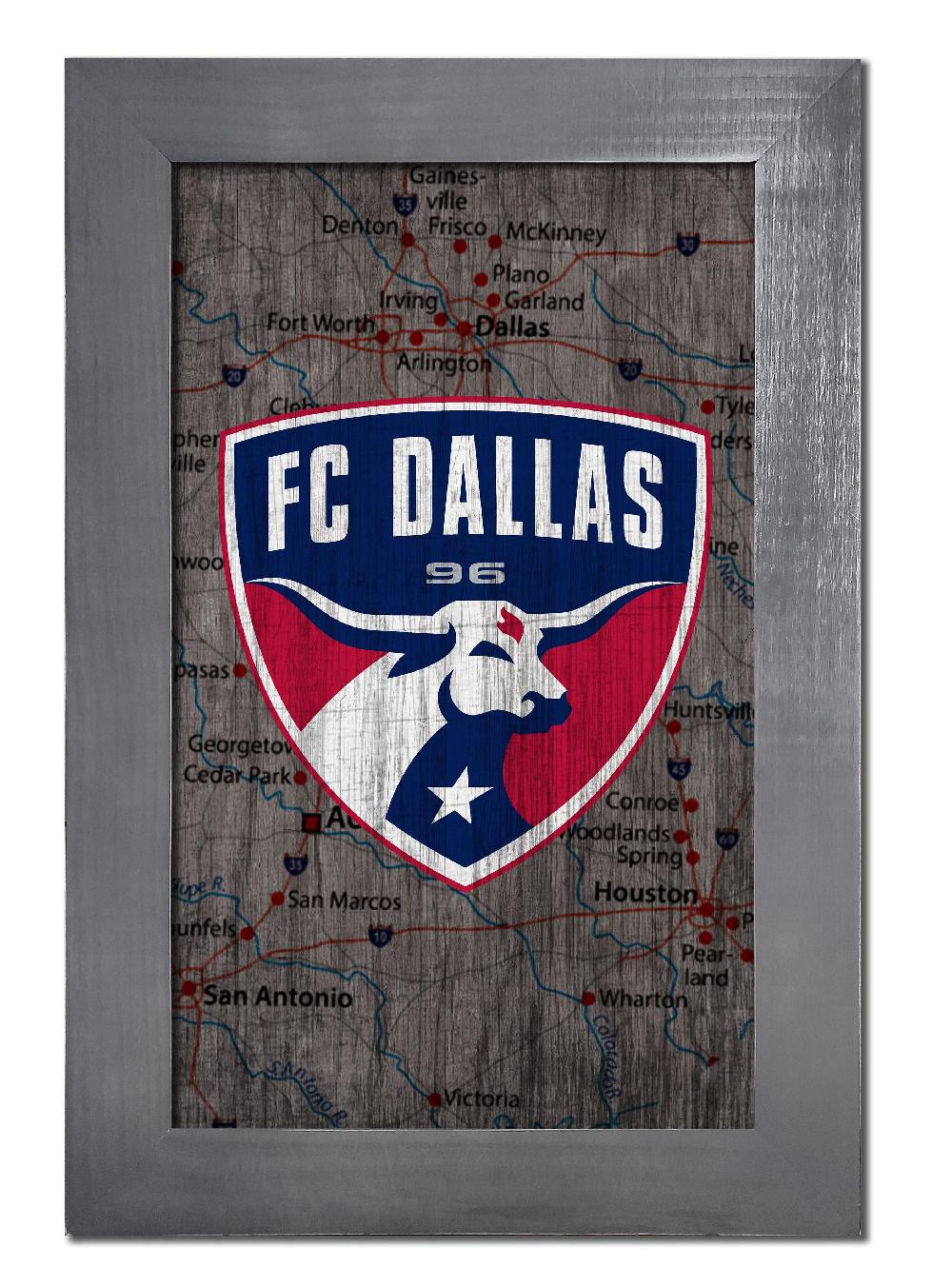 fan creations FC Dallas City Map 11x19 Framed