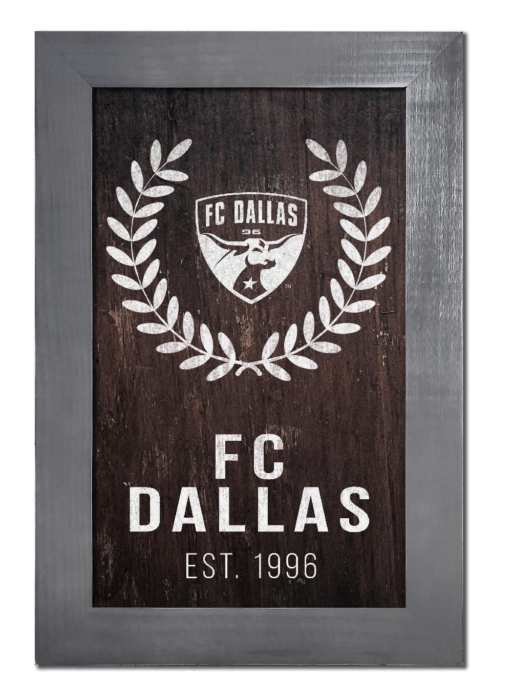 fan creations FC Dallas Laurel Wreath 11x19 Framed