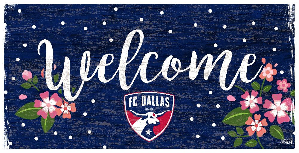 fan creations FC Dallas Welcome Floral 6x12 Sign