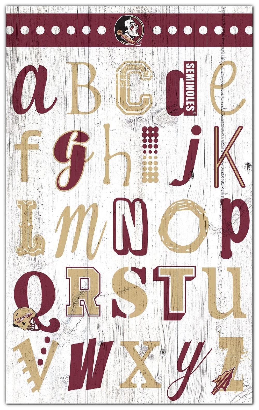 fan creations Florida State Alphabet Sign 11x19