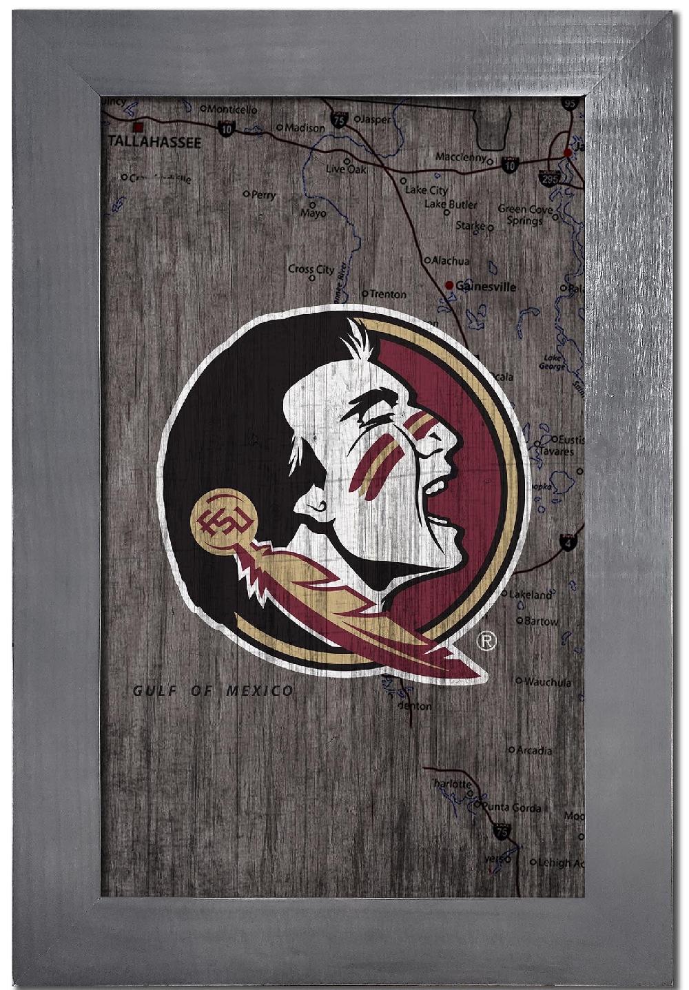Fan Creations Florida State City Map 11x19 Framed