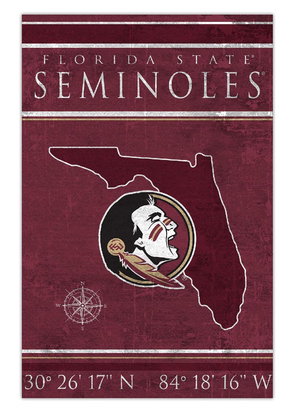 Fan Creations Florida State Coordinates 17x26