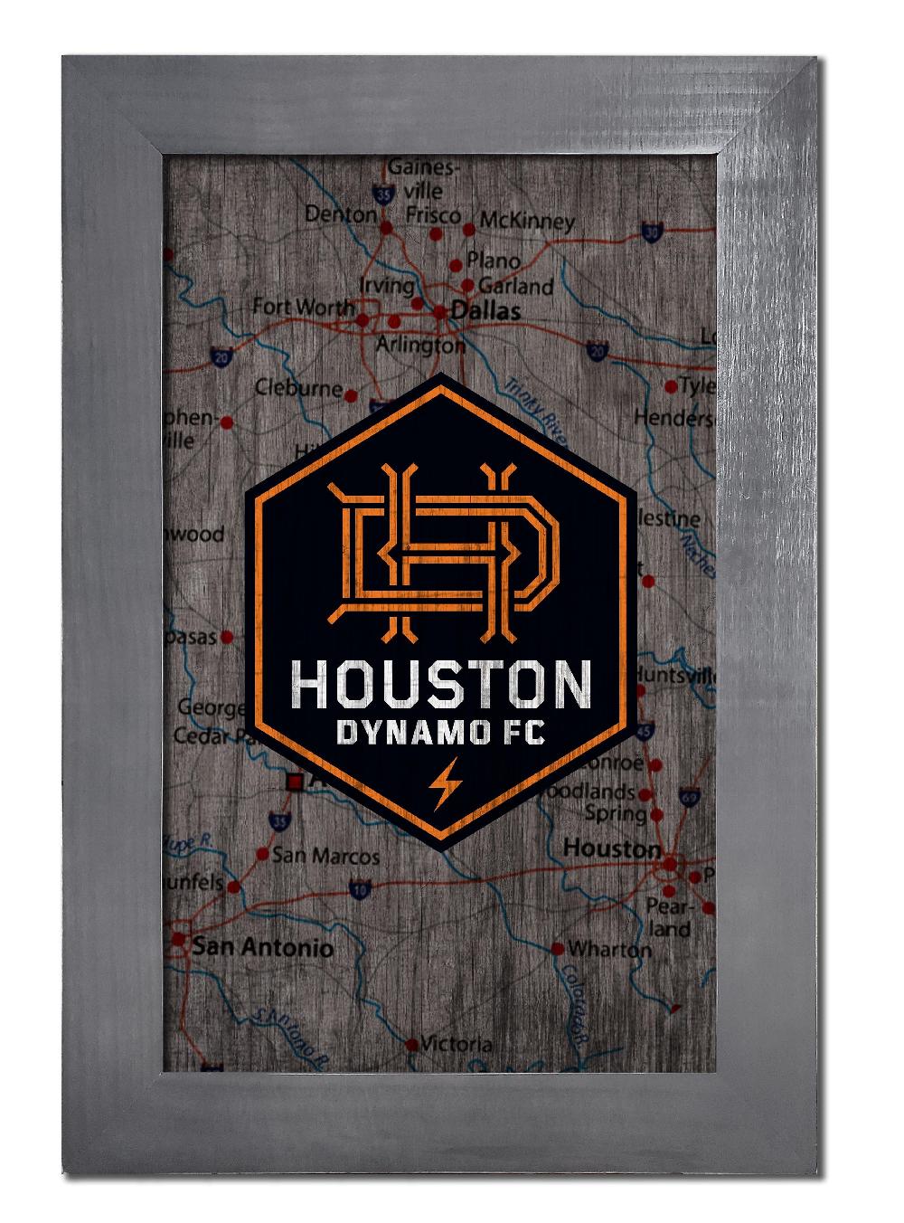 fan creations Houston Dynamo City Map 11x19 Framed