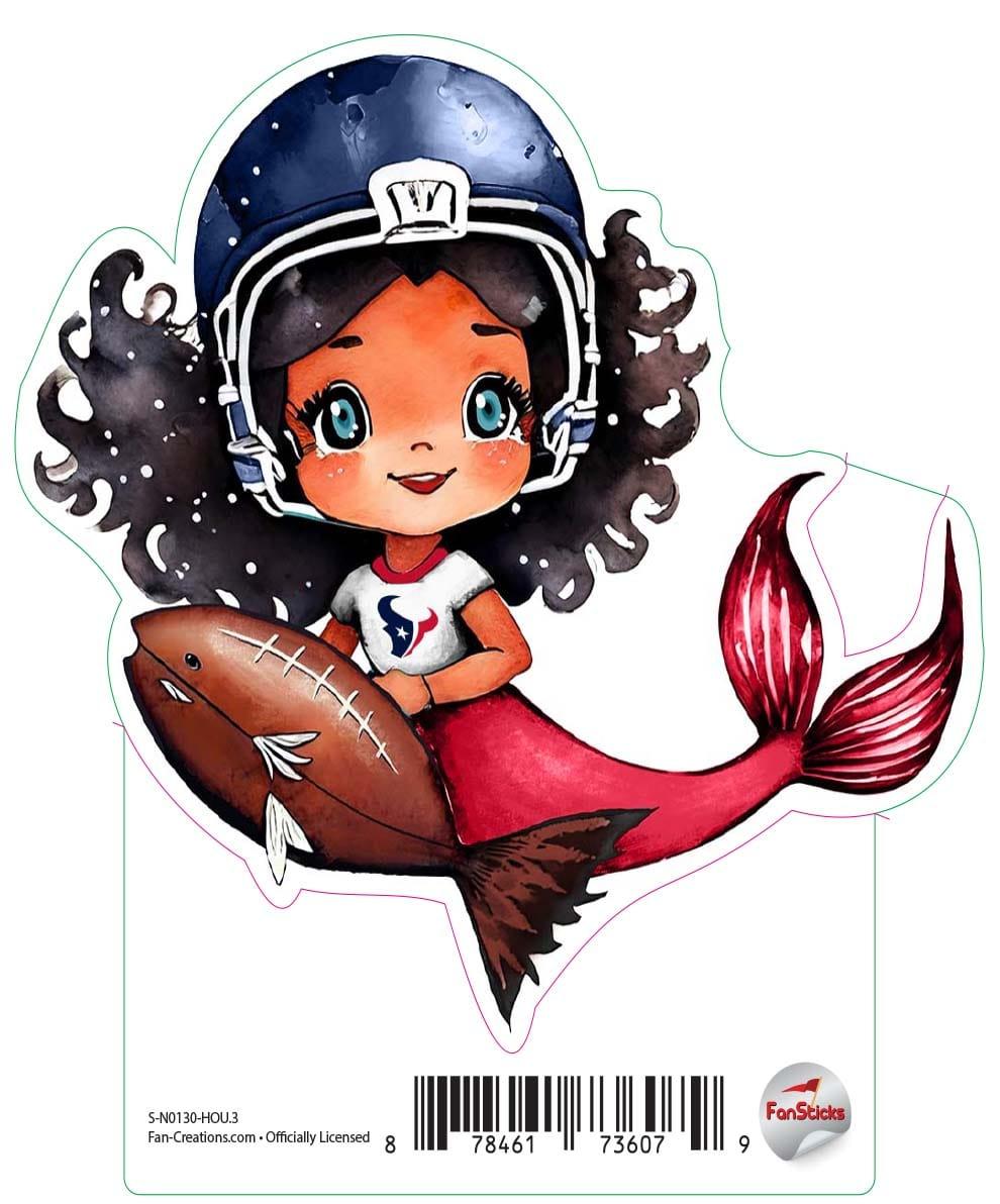 fan creations Houston Texans 3in Decal Mermaid