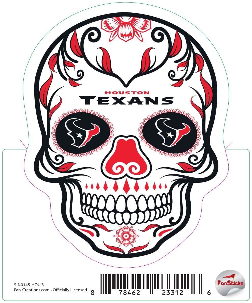 fan creations Houston Texans 3in Decal Sugar Skull