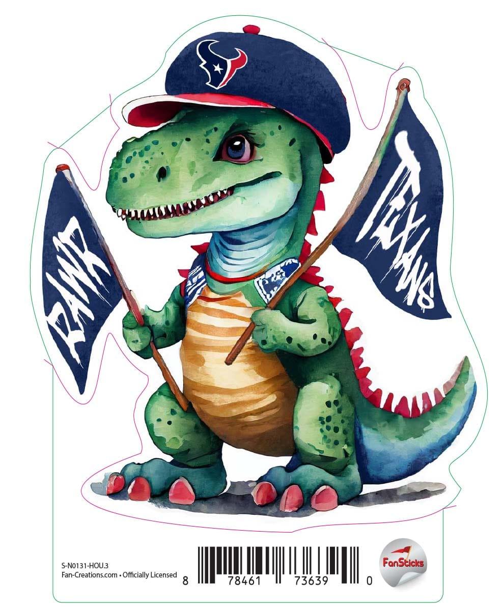 fan creations Houston Texans 3in Decal T-Rex Fan