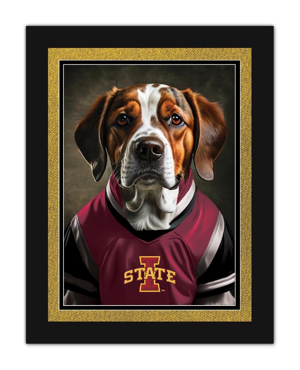 fan creations Iowa State Dog in Team Jersey 12x16