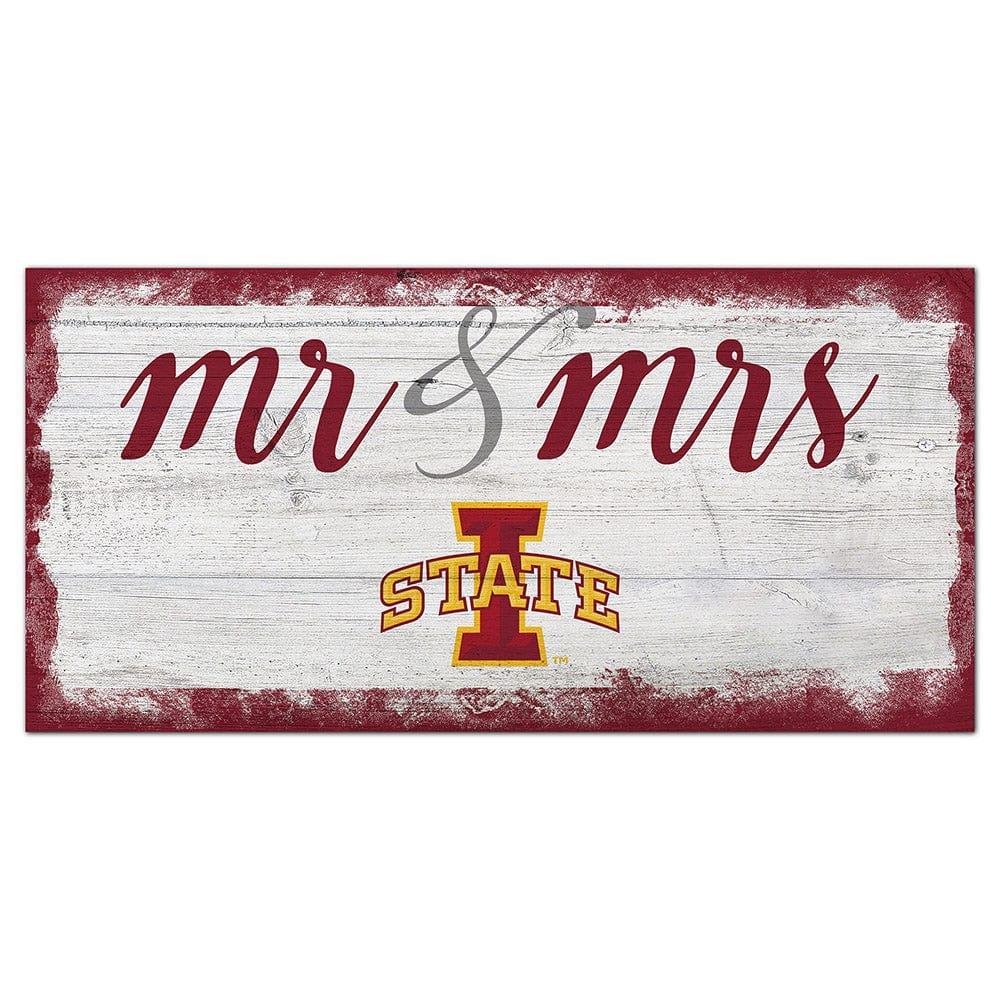 fan creations Iowa State Script Mr & Mrs 6x12 Sign