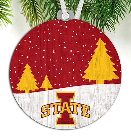 fan creations Iowa State Snow Scene Ornament