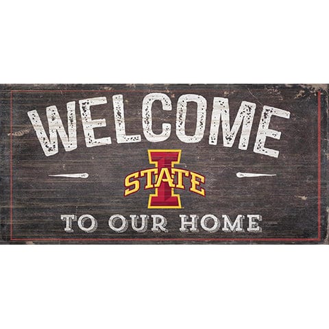 fan creations Iowa State Welcome Distressed 6 x 12