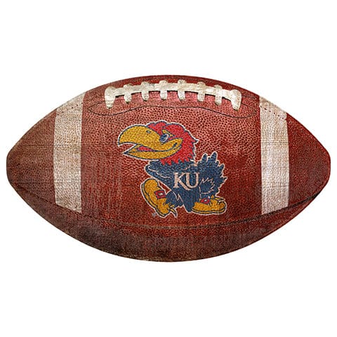 fan creations Kansas 12" Football Shaped Sign