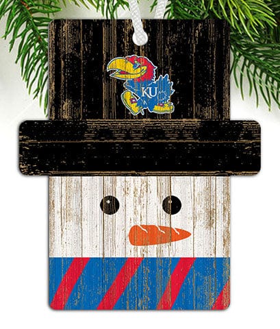 fan creations Kansas Snowman Ornament