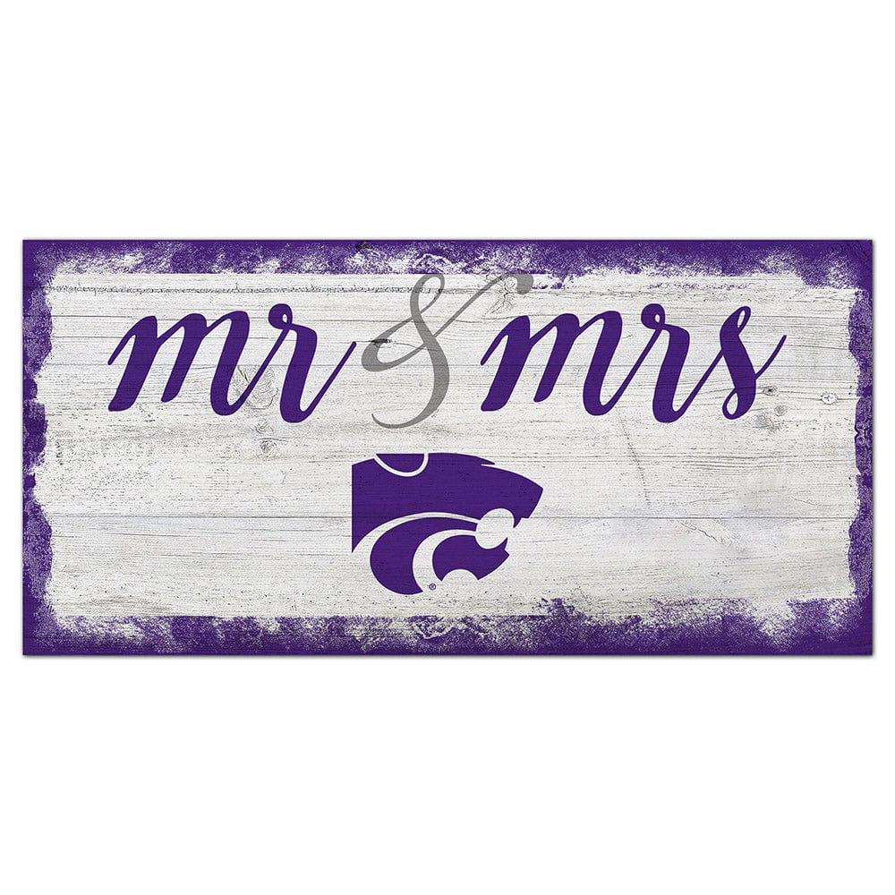 fan creations Kansas State Script Mr & Mrs 6x12 Sign