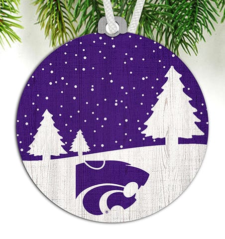 fan creations Kansas State Snow Scene Ornament