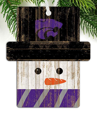fan creations Kansas State Snowman Ornament