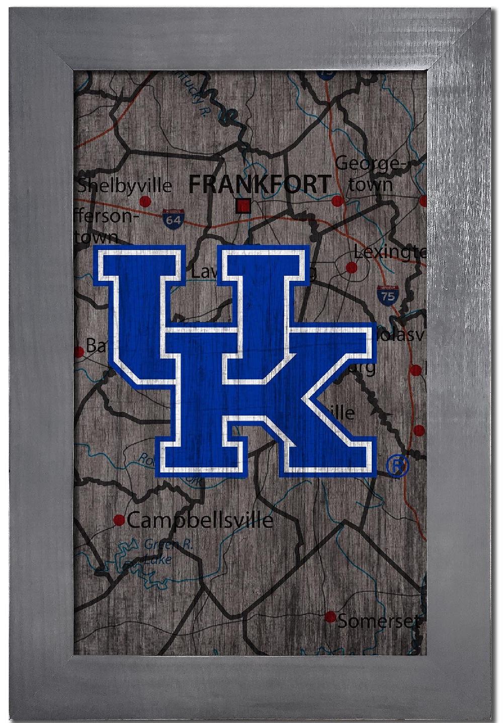 fan creations Kentucky City Map 11x19 Framed