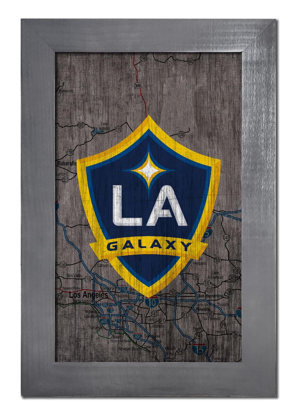fan creations LA Galaxy City Map 11x19 Framed