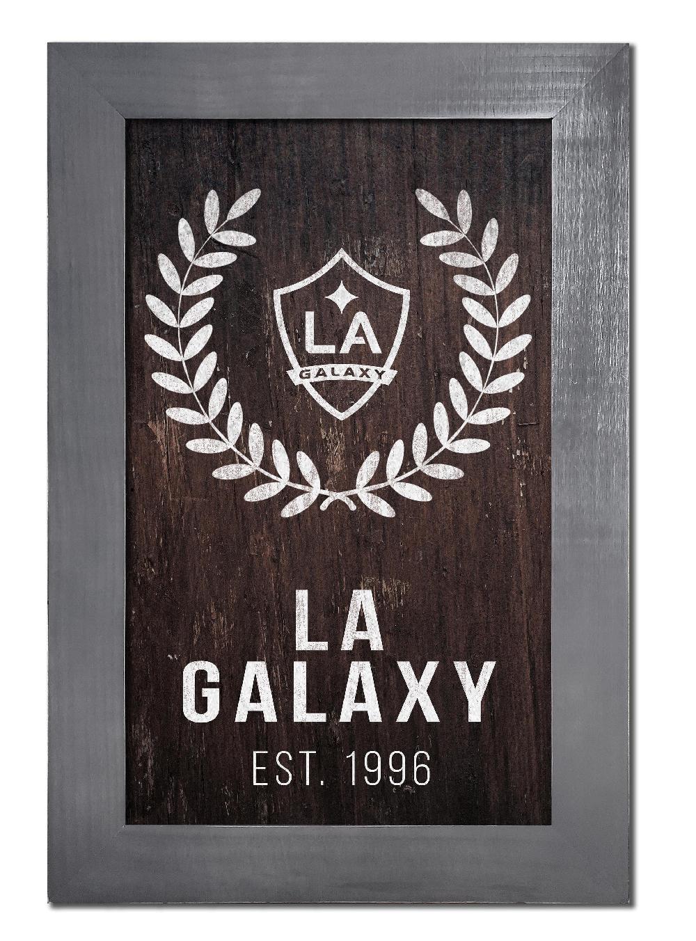 fan creations LA Galaxy Laurel Wreath 11x19 Framed