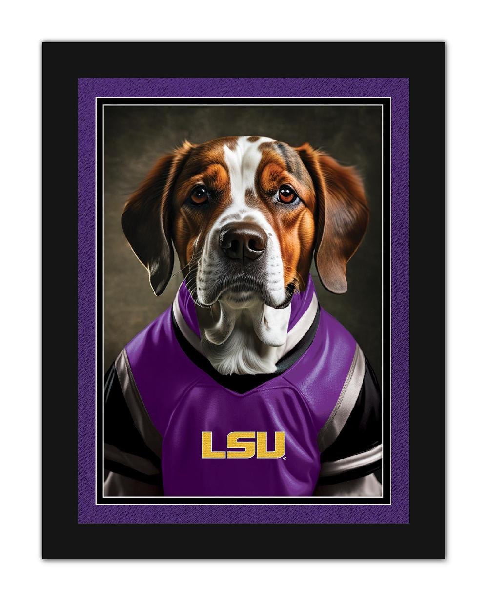 fan creations LSU Dog in Team Jersey 12x16